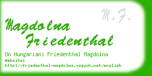 magdolna friedenthal business card
